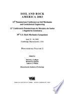 12o Conferencia Panamericana de Mecánica de Suelos E Ingenieria Geotécnica, 39th U.S. Rock Mechanics Symposium, June 22-26th, 2003, Cambridge, Massachusetts, USA.