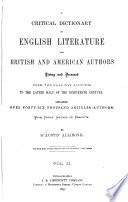 A Critical Dictionary of English Literature and British and American Authors
