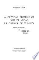 A critical edition of Lope de Vega's La corona de Hungría