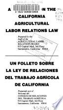 A Handbook on the California Agricultural Labor Relations Law