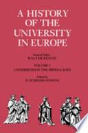 Libro A History of the University in Europe: Volume 1, Universities in the Middle Ages