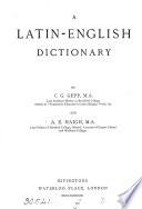 A Latin-English Dictionary