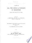 A list of all the songs and passages in Shakespeare which have been set to music