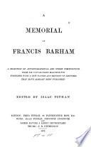 A Memorial of Francis Barham