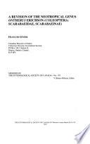 A Revision of the Neotropical Genus Ontherus Erichson (Coleoptera:Scarabaeidae, Scarabaeinae)