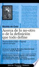 Acerca de lo no-otro o de la definicion que todo define\