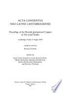 Acta Conventus Neo-Latini Cantabrigensis
