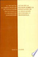 Actas de la Reunión sobre la Renovación de la Educación Secundaria y Profesional