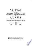 Actas de las Juntas Generales de Alava: 1534-1545