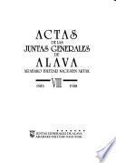 Actas de las Juntas Generales de Alava: 1583-1588