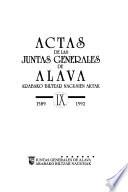 Actas de las Juntas Generales de Alava: 1589-1592