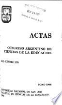 Actas del Congreso Argentino de Ciencias de la Educación