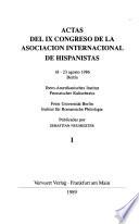 Actas del ... Congreso de la Asociación Internacional de Hispanistas