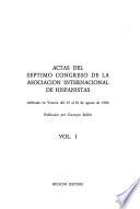 Actas del Congreso Internacional de Hispanistas