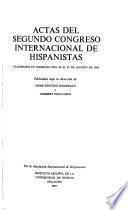 Actas del Congreso Internacional de Hispanistas
