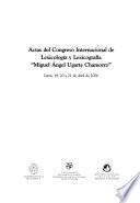 Actas del Congreso Internacional de Lexicología y Lexicografía Miguel Ángel Ugarte Chamorro