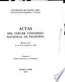 Actas del Tercer Congreso Nacional de Filosofía, Buenos Aires, 13 al 18 de octubre de 1980