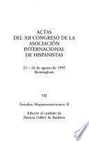 Actas del XII Congreso de la Asociación Internacional de Hispanistas