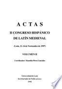 Actas II Congreso Hispánico de Latín Medieval (León, 11-14 de noviembre de 1997)