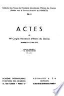 Actes du VII[superscript e] Congrès international d'histoire des sciences