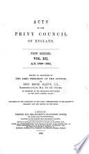 Acts of the Privy Council of England