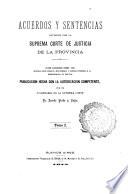 Acuerdos y sentencias dictados por la Suprema Corte de Justicia de la Provincia de Buenos Aires