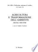 Agricoltura e trasformazione dell'ambiente