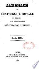 Almanach de l'Universite Royale de France, et des Divers Etablissements d'Instruction Publique