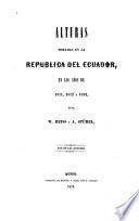 Alturas principales tomadas en la República del Ecuador en los años de 1870 y 1871