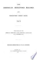 American Hereford Record and Hereford Herd Book