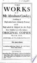 An account of the Life and Writings of Mr. Abraham Cowley, etc