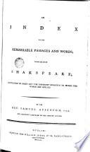 An Index to the Remarkable Passages and Words