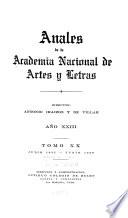 Anales de la Academia Nacional de Artes y Letras