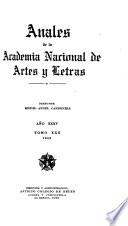 Anales de la Academia Nacional de Artes y Letras
