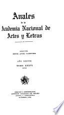 Anales de la Academia Nacional de Artes y Letras