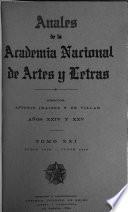 Anales de la Academia Nacional de Artes y Letras