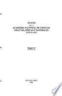 Anales de la Academia Nacional de Ciencias Exactas, Físicas y Naturales