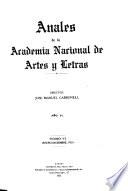 Anales de la Academia National de Artes y Letras