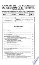 Anales de la Sociedad de Geografia e Historia