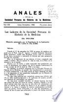 Anales de la Sociedad Peruana de Historia de la Medicina