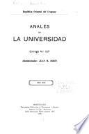 Anales de la Universidad, Republica Oriental del Uruguay