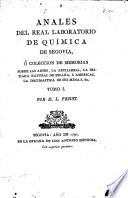 Anales del real laboratorio de quinica de Segovia ...
