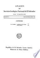 Anales del Servicio Geológico Nacional de El Salvador