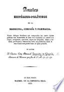 Anales Histórico-Políticos de la Medicina, cirugía y Farmacia