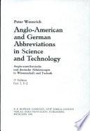 Anglo-American and German Abbreviations in Science and Technology: P-Z