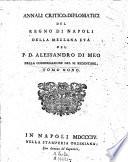 Annali critico-diplomatici del regno di Napoli della mezzana etá