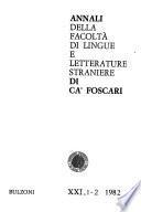 Annali della Facoltà di lingue e letterature straniere di Ca' Foscari