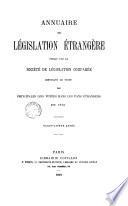 Annuaire de législation française et étrangère
