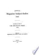 Annual Magazine Subject-index