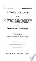 Annual Publication of the Historical Society of Southern California